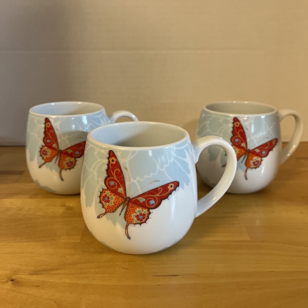 Konitz 3pc Set Of Butterfly Mugs